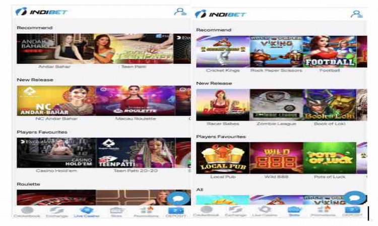 Indibet casino games